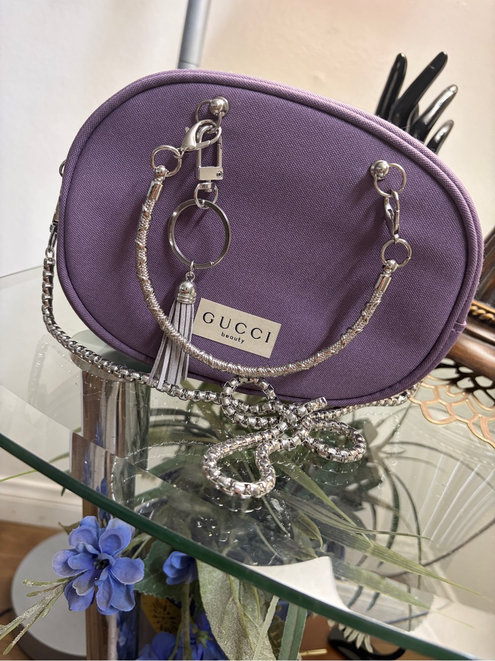 Gucci Beauty Lavender Oval Crossbody Bag